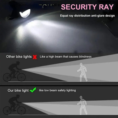 Front LED Lights USB Rechargeable Waterproof For Bike