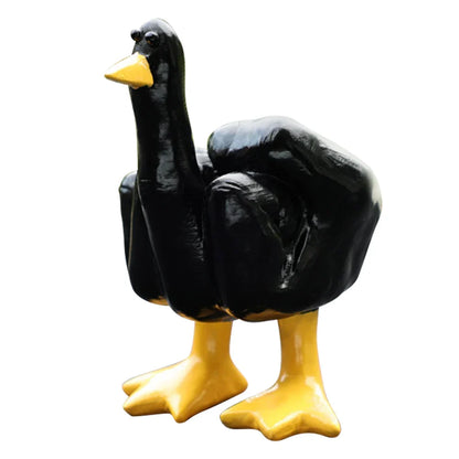0907BA Middle Finger Duck Decorative Figurine Resin Tabletop Duck Ornament 7.5cm Mini Duck Decor for Home Garden Desk Decoration