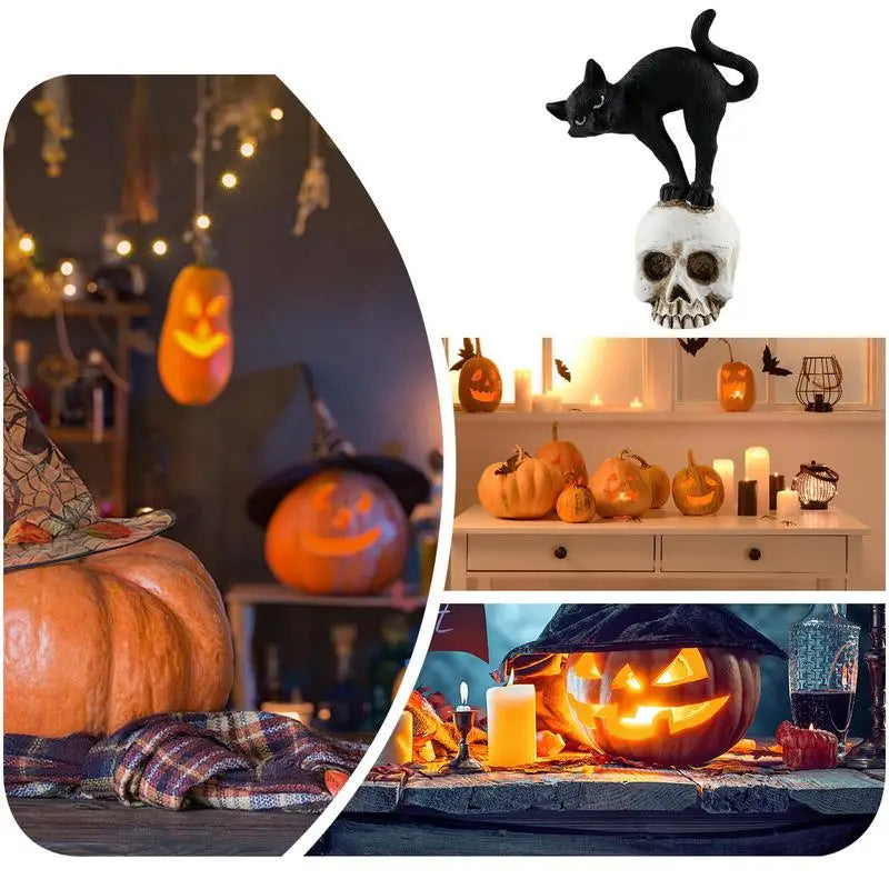 0709BA Resin Halloween Figurines Gothic Resin Desk Figurines Waterproof Decorative Sculptures Horror Tabletop Statue For Bookshelves