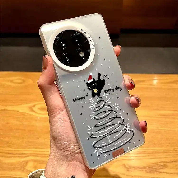Frosted Christmas Cat Design Case - OnePlus