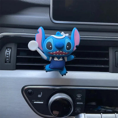 2407TA Disney Stitch Spiderman Anime figure Car Perfume holder Car Decorate Cartoon Car Perfume Clip Fragrance DiffuserI kid toy gifts