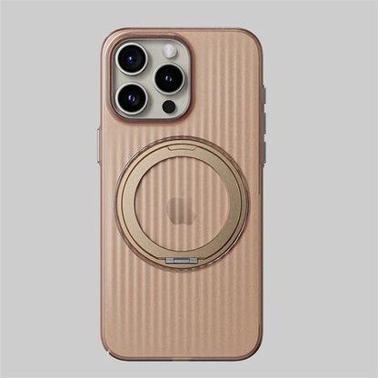 Ridged Stripes Magnetic Ring Stand Case - iPhone