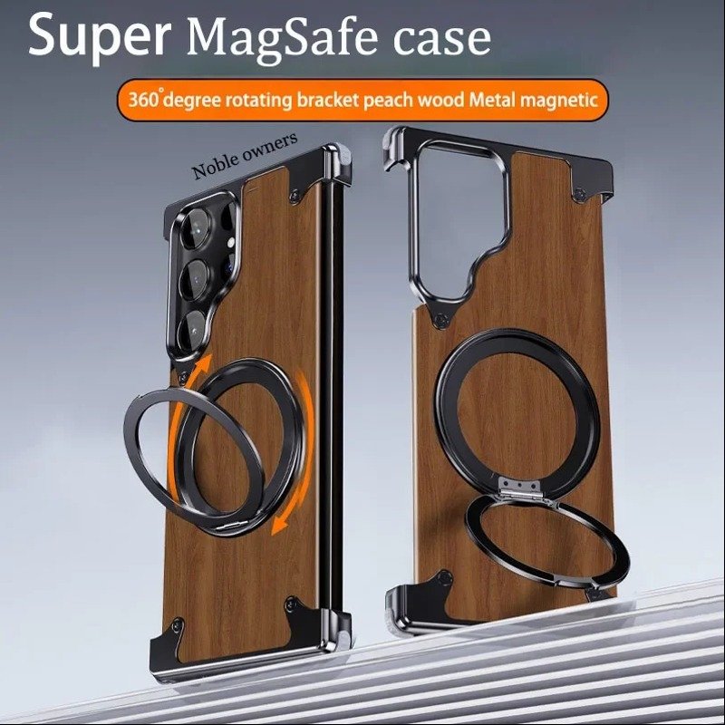 Classic Walnut Wood Bracket Case - Samsung