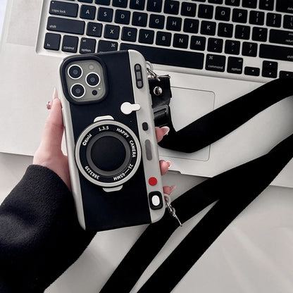 Cute 3D Camera Phone Case with Lanyard