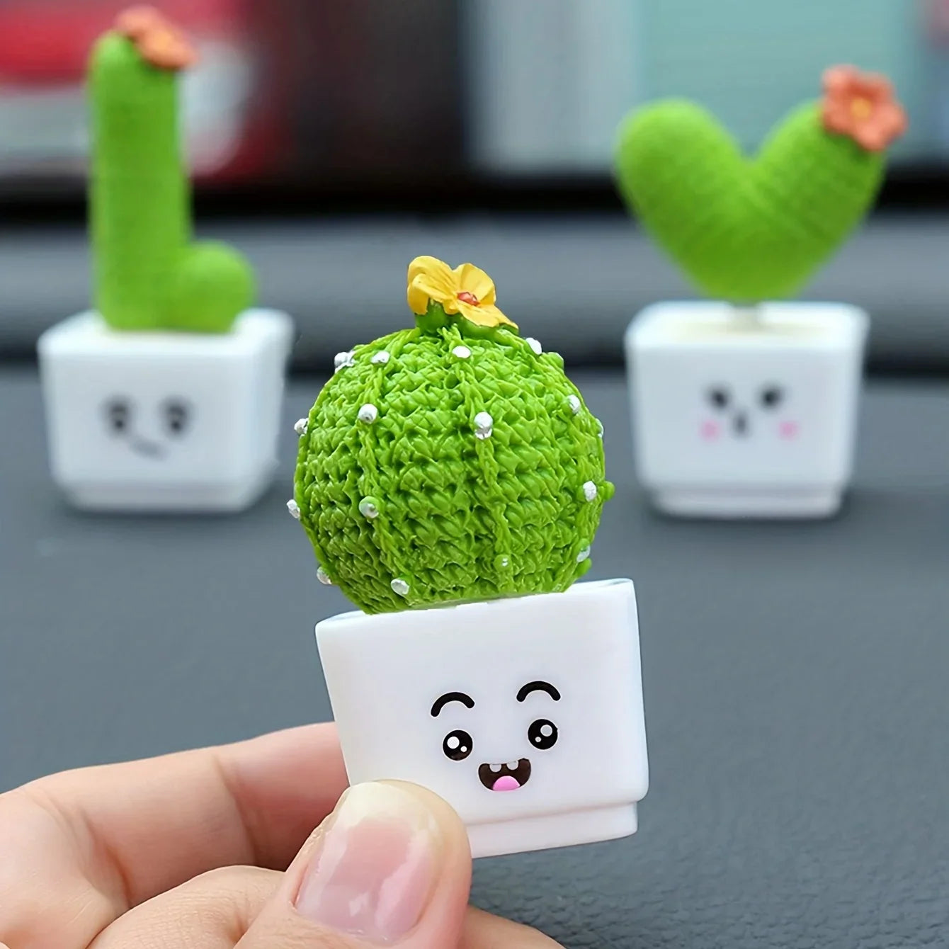 dsr 1 Set Of 4, Resin Succulent Cactus Mini Green Plant Car Office Home Living Room Crafts