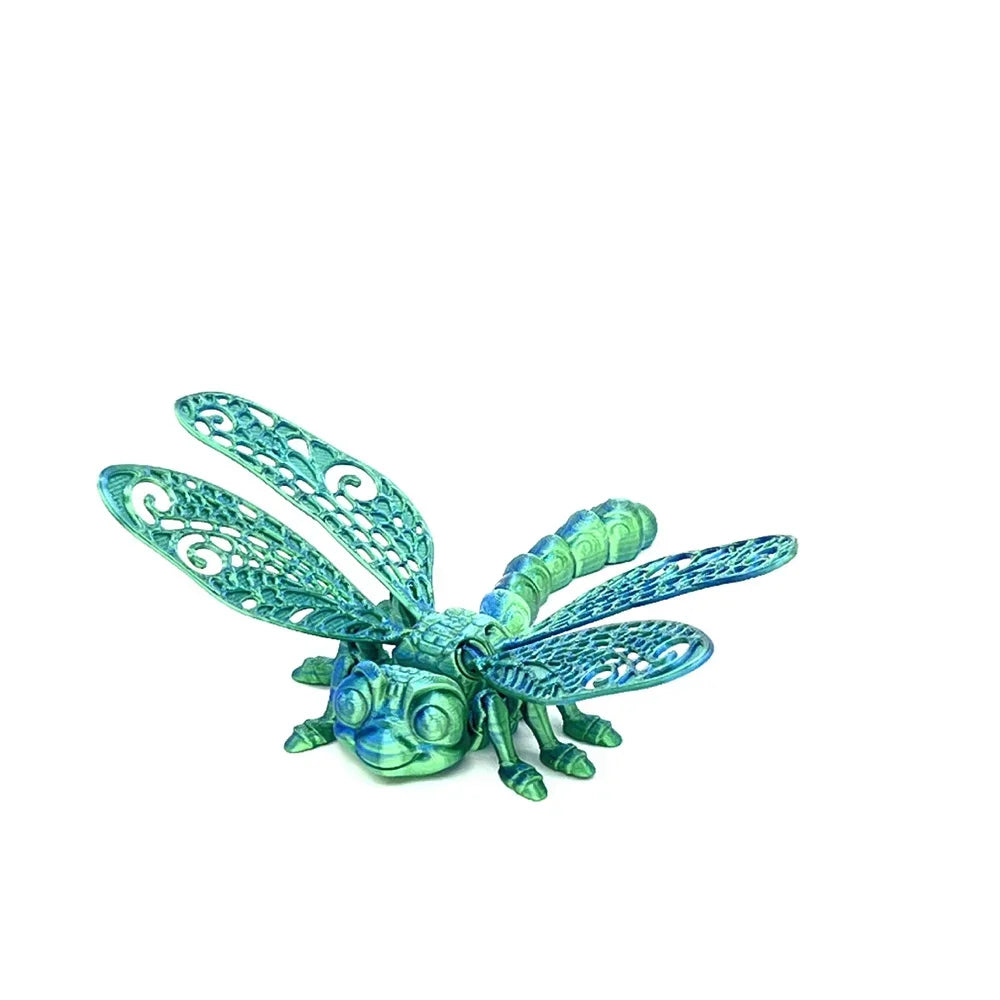 0709BA 3D Printed Dragonfly Figurine Collectible Desk Decor Transformable Design,For Halloween Christmas Xmas Thanksgiving Toy Kids
