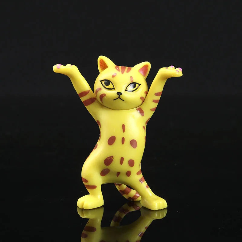 0907BA Kawaii Cats Pen Holder Funny Cat Doll Tabletop Figurines Plastic Crafts Earphone Holder For Office Home Decoration Accessories
