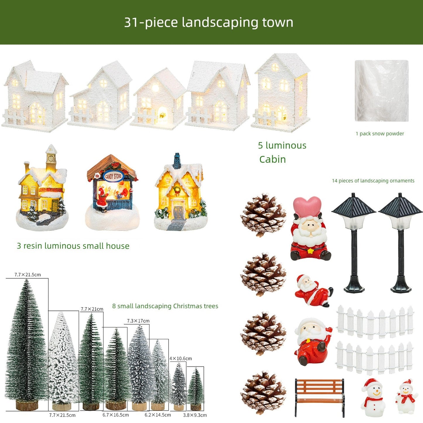 Winter Landscape Led Small House Desktop Decoration Christmas