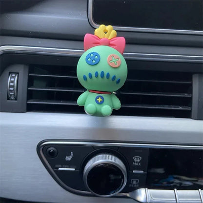 2407TA Disney Stitch Spiderman Anime figure Car Perfume holder Car Decorate Cartoon Car Perfume Clip Fragrance DiffuserI kid toy gifts