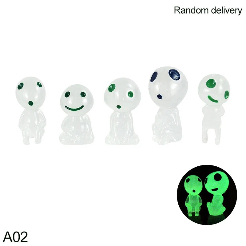 0207ba 5/10Pcs Luminous Alien Elf Ghost Glowing Blue Green Light Decoration Micro Landscape Garden Miniature Doll Props Halloween Decor