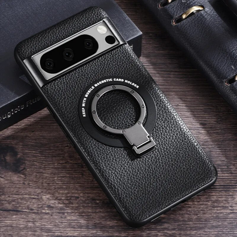 Secure Bracket Magnetic Leather Case - Google Pixel