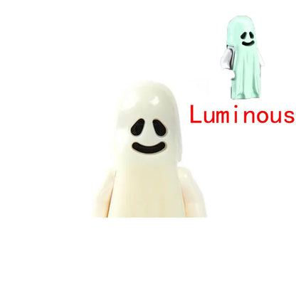 2407TA MOC Building Blocks Anime Cartoon Figures Gifts Smiling & Crying Ghost Vitruvius Halloween Series Mini Bricks Toys For Kids