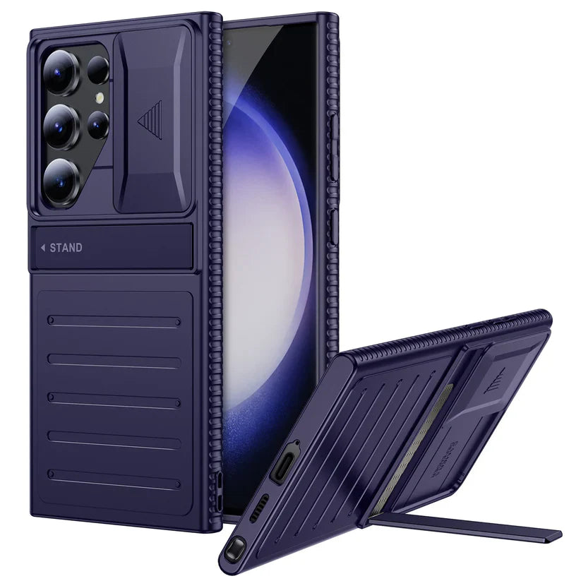 Armor Shield Slide Camera Stand Case - Samsung