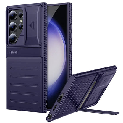 Armor Shield Slide Camera Stand Case - Samsung