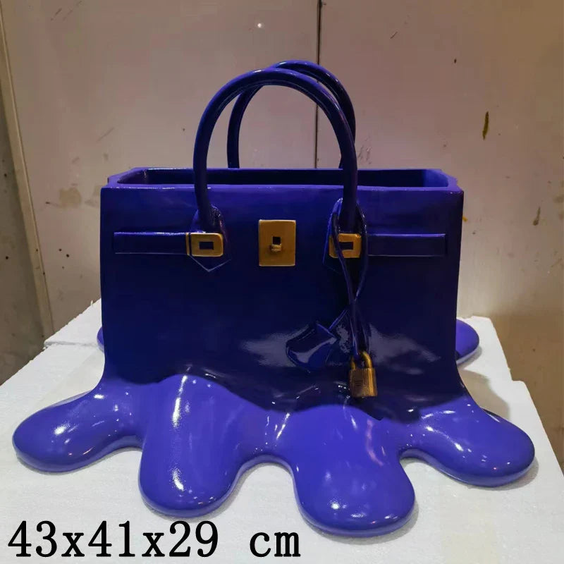 0907BA high quality silver Resin Flowers Vase Bag Home Decor aesthetic room decor Wedding desk Ornament Living Room Big Bag Vase Luxury