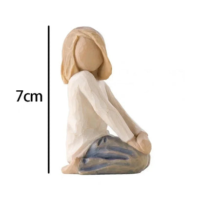 0407BA Nordic Style Figure Nativity Scene Wood Sculptures Family Ornament Family Resin Figurine Crafts Wedding Gift for Home Decoration