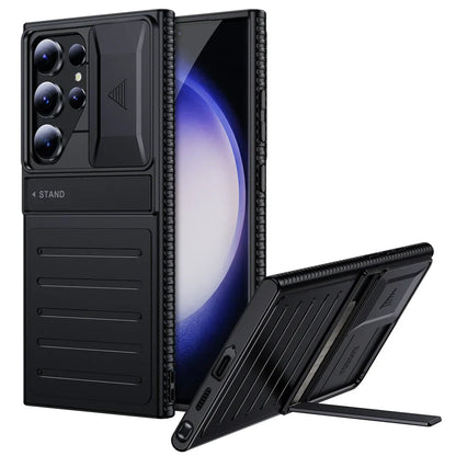 Armor Shield Slide Camera Stand Case - Samsung