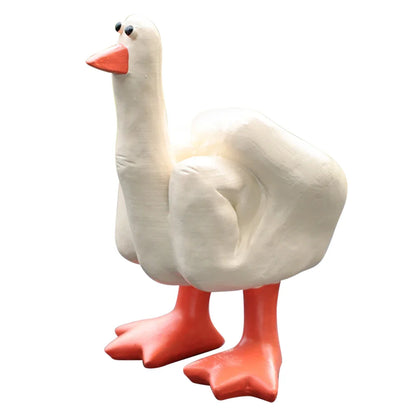 0907BA Middle Finger Duck Decorative Figurine Resin Tabletop Duck Ornament 7.5cm Mini Duck Decor for Home Garden Desk Decoration