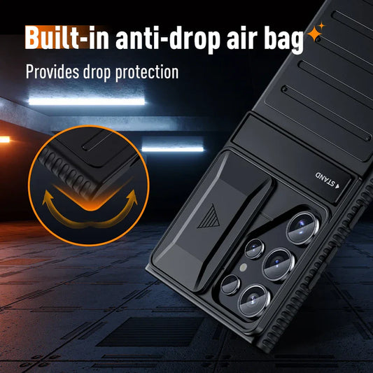 Armor Shield Slide Camera Stand Case - Samsung