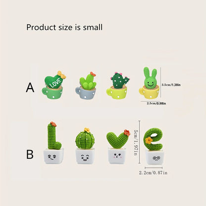 dsr 1 Set Of 4, Resin Succulent Cactus Mini Green Plant Car Office Home Living Room Crafts