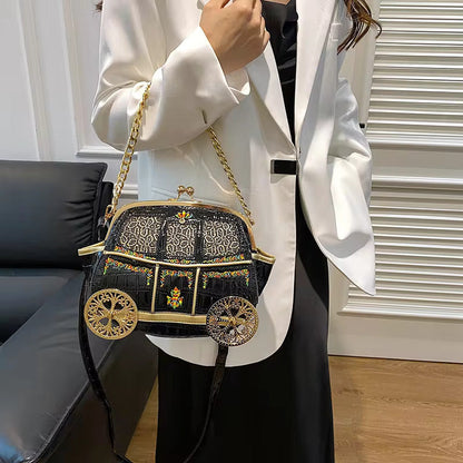 Carriage Shaped Shoulder Handbag