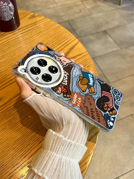 Adorable Denim Case with Paw-Inspired Design - OnePlus