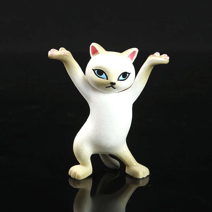 0907BA Kawaii Cats Pen Holder Funny Cat Doll Tabletop Figurines Plastic Crafts Earphone Holder For Office Home Decoration Accessories