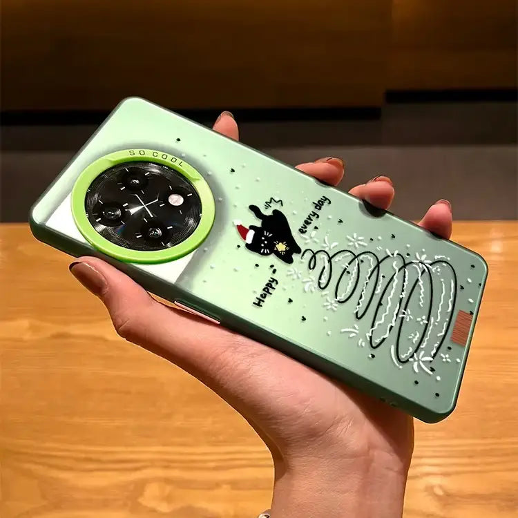 Frosted Christmas Cat Design Case - OnePlus