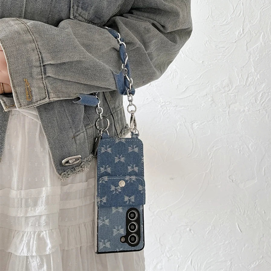 Denim Wallet Wristlet Case - Samsung Galaxy Z Flip