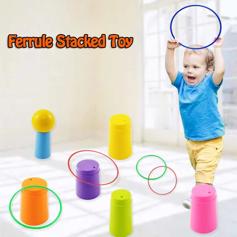 2407TA Children Throw Circle Game Ferrule Stacked Toys Fun Indoor Outdoor Parent-Child Interactive Circle Layers Early Education Gift