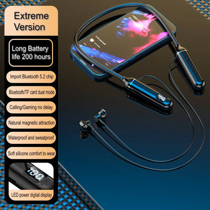 Bluetooth 5.0 Neckband Earphones with Mic Neck-hanging Wireless Headphone