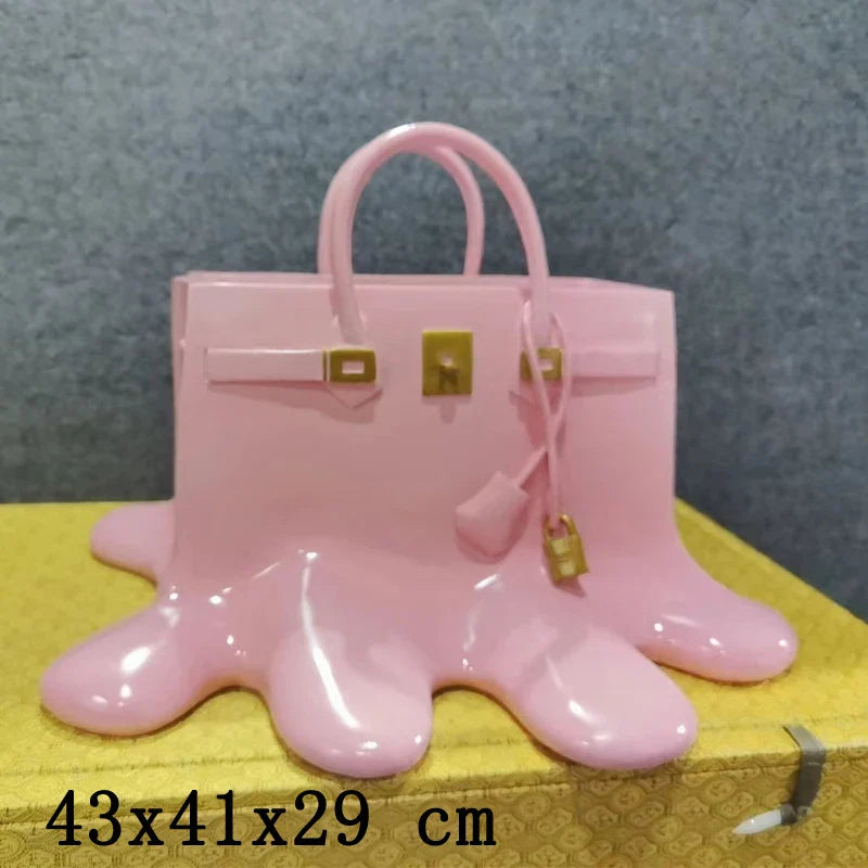 0907BA high quality silver Resin Flowers Vase Bag Home Decor aesthetic room decor Wedding desk Ornament Living Room Big Bag Vase Luxury