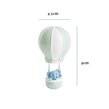 2808TA New Resin Mini Cute Hot Air Balloon Rabbit And Elephant Statue Decoration Sculpture Home Office Desk Ornament Toy Gift