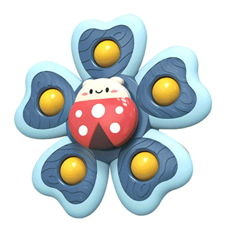 2407TA 1PC Baby Cartoon Sea Animal Spinners Toy ABS Suction Cup Spinning Top Gyro Stress Reliever Kids Bath Toys