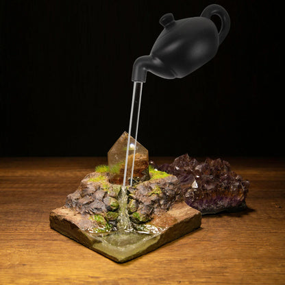 0907BA Home Decoration Indoor Desk Fountain Teapot Chinese Tabletop Tube Office Decore Ornament Zen Water