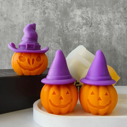 0709BA Halloween Pumpkin Aroma Candle Silicone Mold DIY Plaster Resin Ornaments Molds Halloween Decoration Candles Making