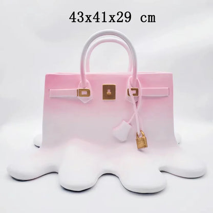 0907BA high quality silver Resin Flowers Vase Bag Home Decor aesthetic room decor Wedding desk Ornament Living Room Big Bag Vase Luxury