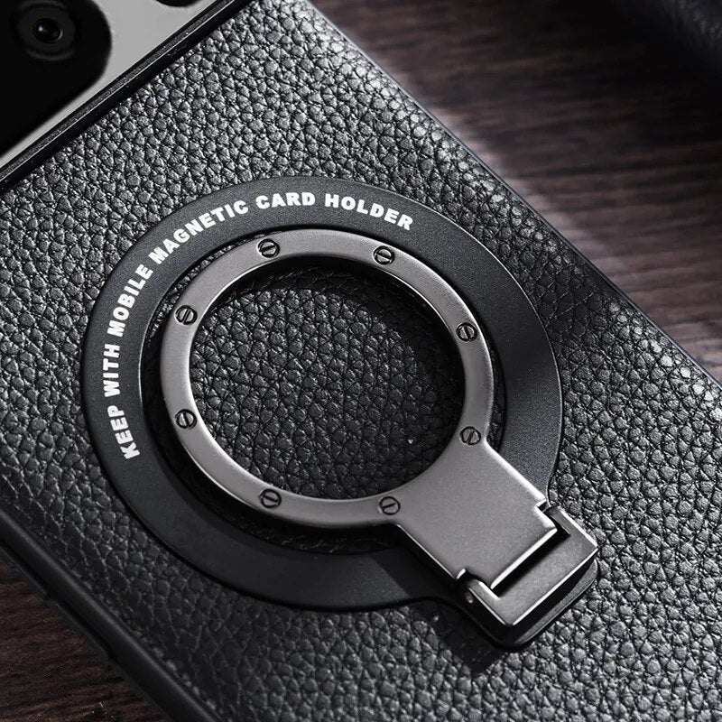 Secure Bracket Magnetic Leather Case - Google Pixel