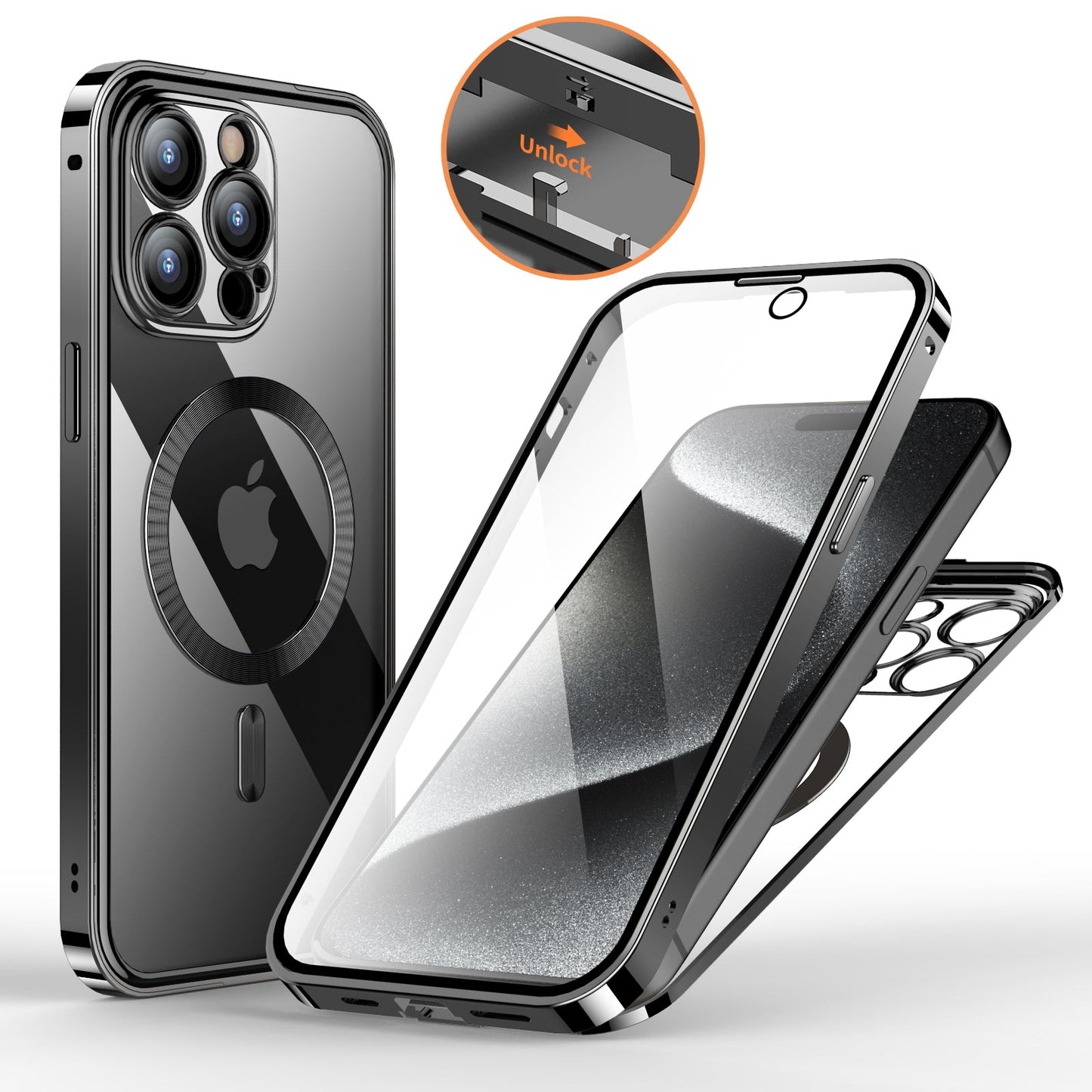 Opulent Clarity Dual Magnetic Glass Case - iPhone