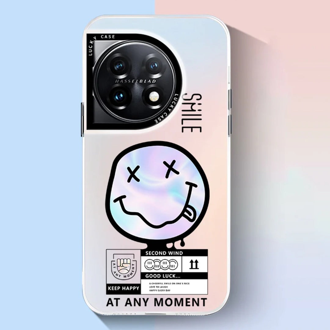 Playful Smiling Face Aurora Laser Case