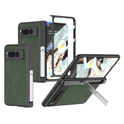 Google Pixel Fold Secret Kickstand Leather Case