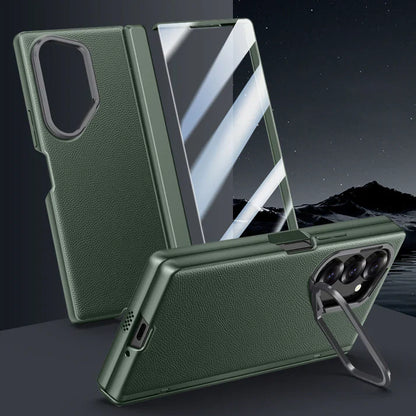 Galaxy Z Fold Series Luxury Lens Holder Leather Case
