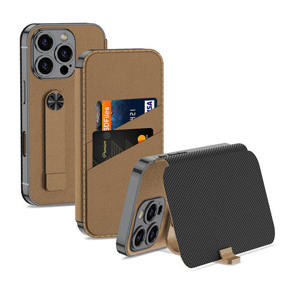 Elegance Rich Finish Flip Leather Case - iPhone
