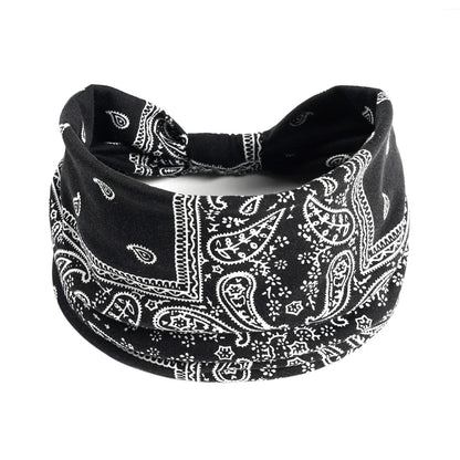 Wide Boho Headbands Elastic Bandana Non Slip Sweat Fashion Large Headwraps Hair Bands Headwear Sports, Running, Yoga