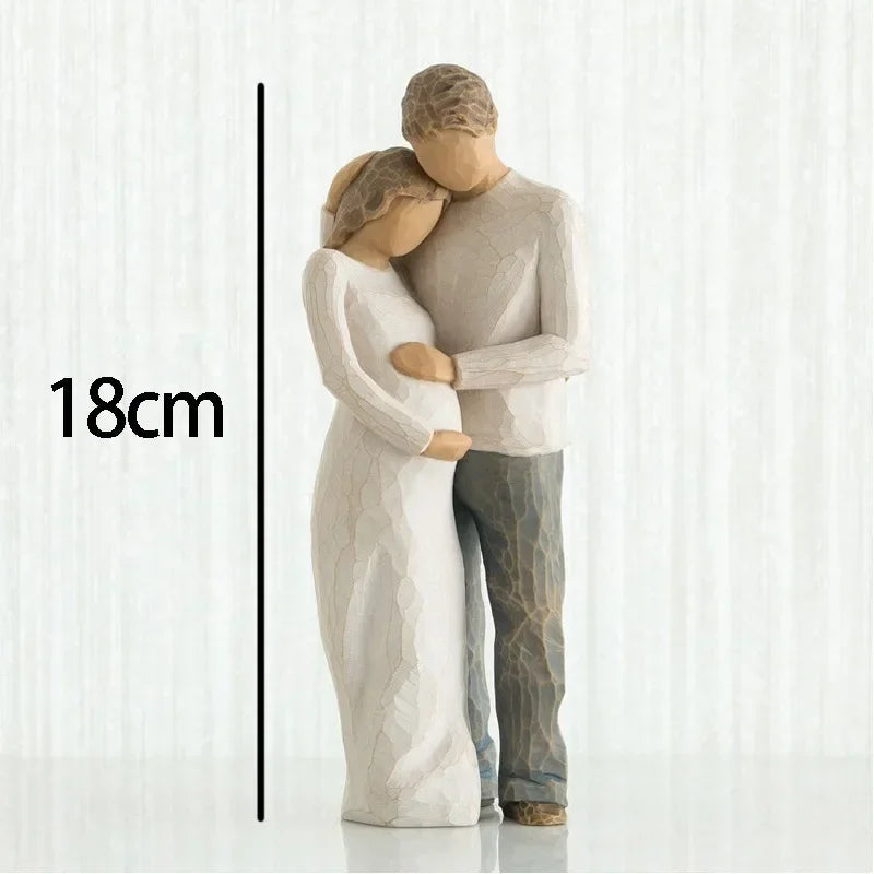 0407BA Nordic Style Figure Nativity Scene Wood Sculptures Family Ornament Family Resin Figurine Crafts Wedding Gift for Home Decoration