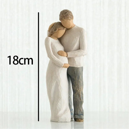 0407BA Nordic Style Figure Nativity Scene Wood Sculptures Family Ornament Family Resin Figurine Crafts Wedding Gift for Home Decoration