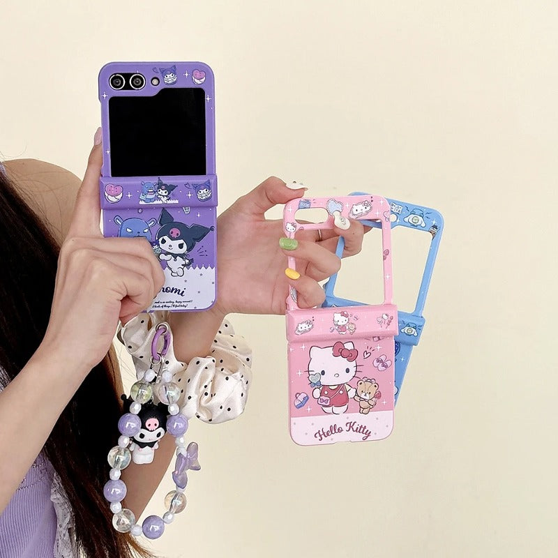 Cute Candy Hello Kitty Kuromi with Lanyard Phone Case