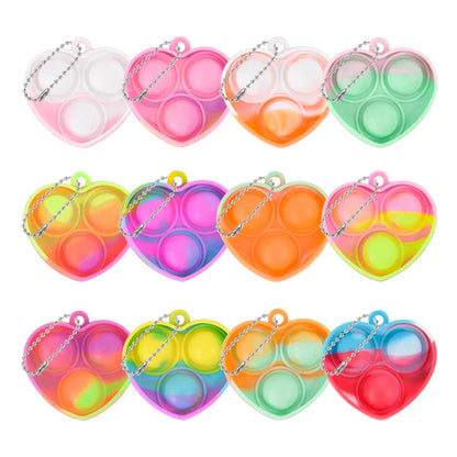 2407TA 10/20pcs Mini Pop Keychain Toddler Sensory Fidget Toys Bulk Classroom Prizes Kids Birthday Party Favors Wedding Gift for Guests