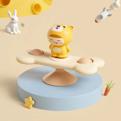 2407TA 1PC Baby Cartoon Sea Animal Spinners Toy ABS Suction Cup Spinning Top Gyro Stress Reliever Kids Bath Toys