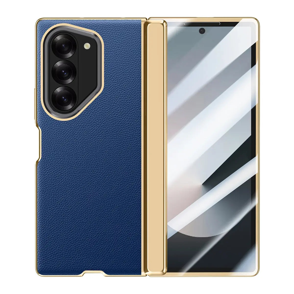 Galaxy Z Fold6 Prestigious Alloy Bracket Leather Case